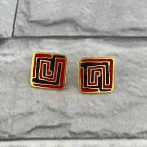 vintage 80’s  Laurel Burch MYSTERY pierced earrings